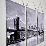 Prints On Canvas. Brooklyn Bridge Triptych Art..