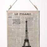 Print On Canvas. Eiffel Tower On Newspaper. France..