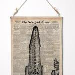 Flat Iron Building On York Times Paper. Nyc Wall..