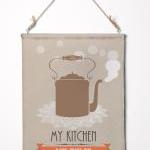 My Kitchen My Rules. Print On Canvas. Wall..