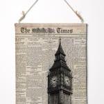 Print On Canvas. Big Ben And Newspaper. London..
