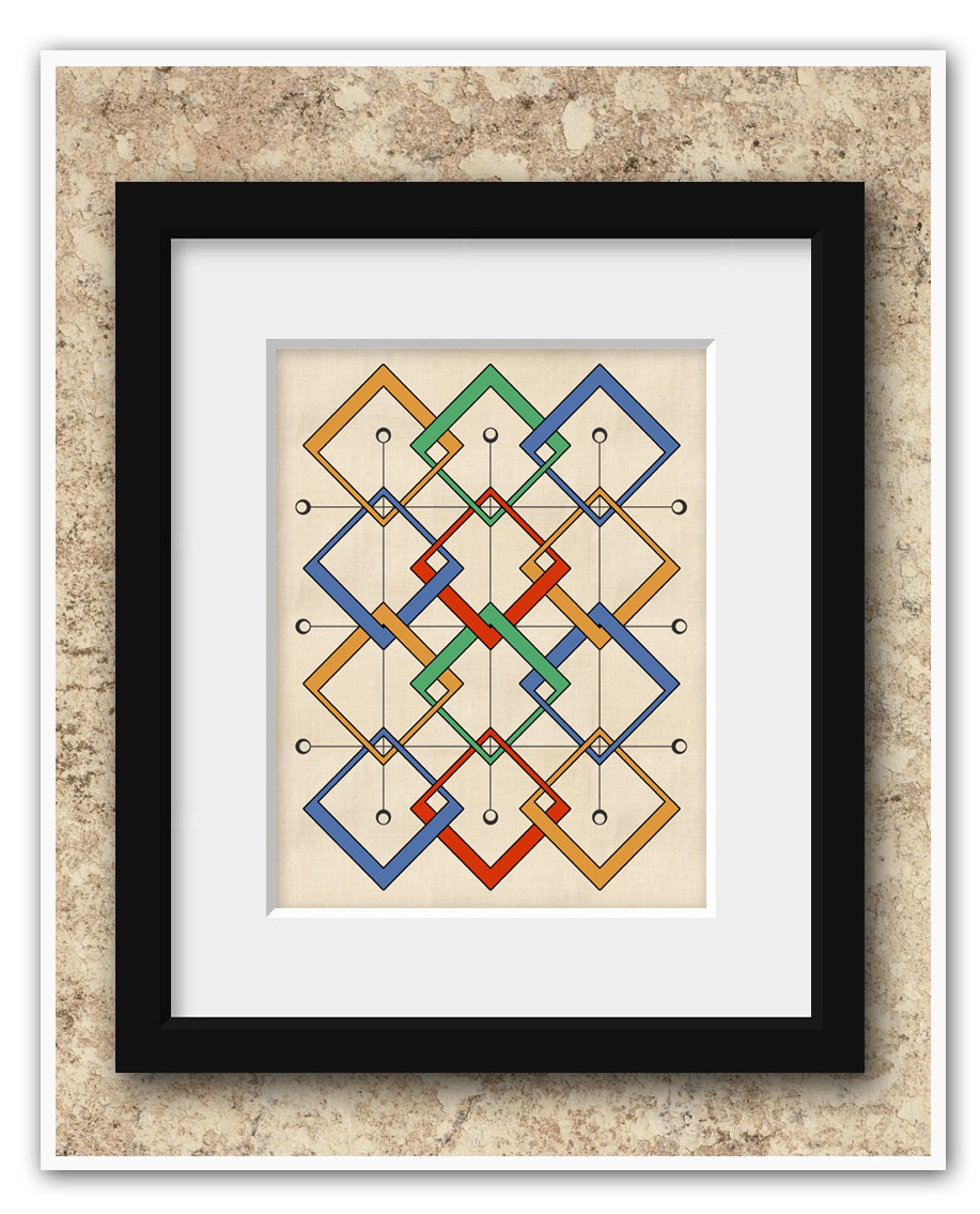 Colored Rhombus. Fine Art Prints And Art Posters 11"x 14". Giclee Print. Modern Art.