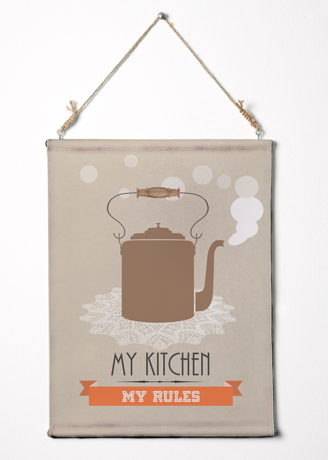 My Kitchen My Rules. Print On Canvas. Wall Hanging. 12.5" X 16.5"